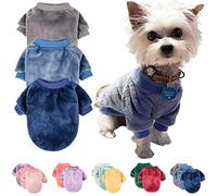 Pull pour Chien de Petite Taille pour Petits Chiens de Petite Taille comme pour Chiot, Yorkshire, Chat - Veste d'hiver en Peluche pour Petit Chien ou Chat (Taille S, Gris, Bleu, Bleu foncé)
