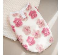 Pull pour chien en peluche chaude pour l'hiver - Joli gilet touffeté en polaire pelucheuse avec anneau en D - Manteau doux et moelleux boutonné pour animal de compagnie pour temps froid, intérieur ou