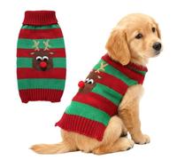Pull pour chien festif - Costume rouge doux et chaud | Construction en fibre acrylique avec un style confortable, décoration de vacances et d'anniversaire, tenue saisonnière d'appartement, vêtements d
