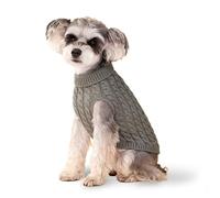 Pull pour chien, gris, taille M - Pull à col roulé - Tenue pour chien de petite et moyenne taille - Vêtements chauds pour bouledogue, caniche, yorkshire, cocker, etc.