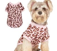 Pull pour chien, joli manteau d'hiver chaud en flanelle pour chien, pyjama en peluche pour temps froid pour chat, chiot et petit chien_TG (léopard rose)