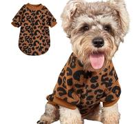 Pull pour chien, joli manteau d'hiver chaud en flanelle pour chien, pyjama en peluche pour temps froid pour chat, chiot et petit chien_2XL (léopard marron)
