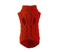 Pull pour chiot et chat de petite et moyenne taille - Vêtement d'hiver chaud à col roulé pour animal de compagnie - Chihuahua - Veste en peluche pour bouledogue français (Rouge, XL)
