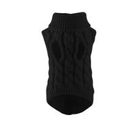 Pull pour chiot et chat de petite et moyenne taille - Vêtement d'hiver chaud à col roulé pour animal de compagnie - Veste en peluche pour bouledogue français (noir, taille M)