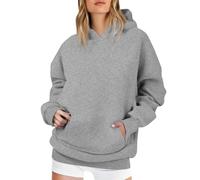Pull pour femme en coton, sweat à capuche pour femme, surdimensionné, Sprotshit Hilfiger Sweat-shirt de sport à capuche Hauts ample à manches longues Veste de course Hilfiger Classic Basic Chemisier