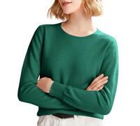 Pull pour femme Printemps et Automne Hiver Nouveau Pull tricoté de couleur unie avec col rond Style Undercover Haut à manches longues pour femme UK, Vert, L