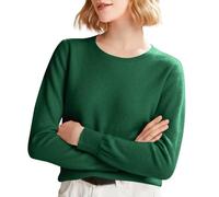 Pull pour femme Printemps et Automne Hiver Nouveau Pull tricoté de couleur unie avec col rond Style Undercover Haut à manches longues pour femme UK, vert menthe, L