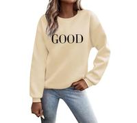 Pull pour femme - Pull de Noël - Manches longues - Coton - Polaire - Col rond - Pull d'hiver - Élégant - Oversize - Haut streetwear - Sans capuche, 56, M