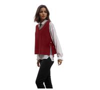Pull pour femme tricoté à nouer à la taille, gilet col en V, sans manches, cardigan d'automne et d'hiver, port extérieur, confortable, chandails en tricot décontractés pour femmes à superposer, 04
