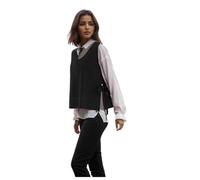 Pull pour femme tricoté à nouer à la taille, gilet col en V, sans manches, cardigan d'automne et d'hiver, port extérieur, confortable, chandails en tricot décontractés pour femmes à superposer, 01