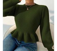 Pull pour femmes, Top tricoté à manches longues bouffantes, rayures blanches, ample, idéal pour les réunions entre amis, quatre saisons, automne et hiver, vêtements pour femmes L,M,S,XL,XSUnicoloreTri