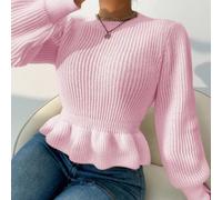 Pull pour femmes, Top tricoté à manches longues bouffantes, rayures blanches, ample, idéal pour les réunions entre amis, quatre saisons, automne et hiver, vêtements pour femmes L,M,S,XL,XSUnicoloreLai