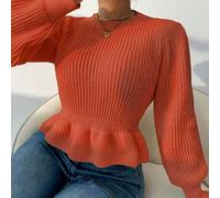Pull pour femmes, Top tricoté à manches longues bouffantes, rayures blanches, ample, idéal pour les réunions entre amis, quatre saisons, automne et hiver, vêtements pour femmes L,M,S,XL,XSUnicoloreLai