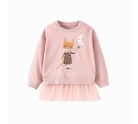 Pull pour Fille Sweatshirt Filles Vêtements Enfants Sportswear Chat en Coton Jumper Pullover T Shirt Manches Longues Col Rond Rose Atomne Hiver Âge 5-6 Ans 6T Action de grâces Noël Cadeaux