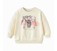 Pull pour Fille Sweatshirt Filles Vêtements Enfants Sportswear Souri en Coton Jumper Pullover T Shirt Manches Longues Col Rond Beige Atomne Hiver Âge 5-6 Ans 6T Action de grâces Noël Cadeaux