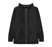 Pull pour frères et sœurs avec fermeture éclair, baggy, manteau à capuche ample avec fermeture éclair et veste à double poche pour homme, Noir , XXL