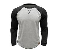 Pull pour homme en coton à manches longues et col rond pour homme - Style vintage - Couleur assortie - Pull d'extérieur décontracté et intelligent, 1 A et blanc, M