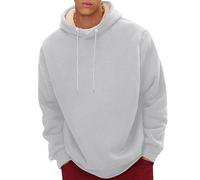 Pull pour homme - Printemps, automne et hiver - Couleur pure - Velours épais - Pull décontracté à manches longues - Sweat-shirt chaud - Pull de travail western vintage, gris, 5XL