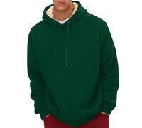 Pull pour homme - Printemps, automne et hiver - Couleur pure - Velours épais - Pull décontracté à manches longues - Sweat-shirt chaud - Pull de travail western vintage, Vert, 5XL