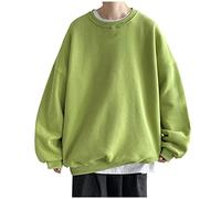 Pull pour homme sans capuche - Pull pour homme - Col rond - Classique - T-shirt de sport - Pull long - Couleur unie - T-shirt d'extérieur doux et confortable - Sweat à capuche - T-shirt à manches