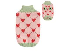 Pull pour petit chien, vêtements pour animaux de compagnie, pull en tricot à col roulé en tricot, chiot en forme de cœur, manteau d'hiver pour chat, temps froid