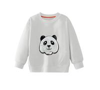Pull Printemps Multicolore Paillettes Grands Enfants Manches Longues Loisirs Enfants Cartoon Panda Tigre Motif, Blanc., 4-5 ans