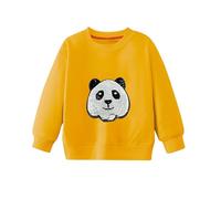 Pull Printemps Multicolore Paillettes Grands Enfants Manches Longues Loisirs Enfants Cartoon Panda Tigre Motif, jaune, 4-5 ans