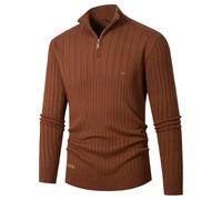 Pull Pull Camionneur Homme Pull Col Roulé Zippe Chaud, Sweater en Maille Fine Torsadé Soft Et Extensible Pulls avec Demi-Fermeture Thermal LéGèRe Pullover MéLangé Anti-Boulochage pour Mi Saison