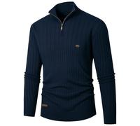 Pull Pull Camionneur Homme Pull Col Roulé Zippe Chaud, Sweater en Maille Fine Torsadé Soft Et Extensible Pulls avec Demi-Fermeture Thermal LéGèRe Pullover MéLangé Anti-Boulochage pour Mi Saison
