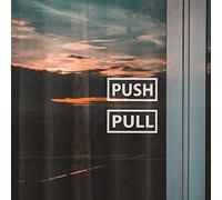 Pull Push Square Door Stickers - Tirez poussoir porte autocollants boutique fenêtre Salon Bar Cafe Restaurant bureau vinyle signe - StickerDeen