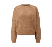 Pull raglan très doux à structure tricotée marquée femme QS Marron L