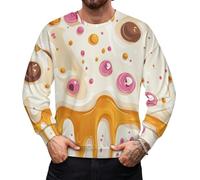 Pull Ras du Cou pour Homme, Motif Donuts sucrés, léger et décontracté, en Tricot