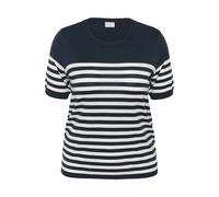 Pull rayÃ© manches courtes femme KAFFE Curve Lizzy Bleu XL