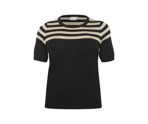 Pull rayÃ© manches courtes femme KAFFE Curve Lizzy Noir S