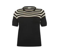 Pull rayÃ© manches courtes femme KAFFE Curve Lizzy Noir XL
