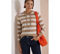 Pull rayé à manches longues et capuche