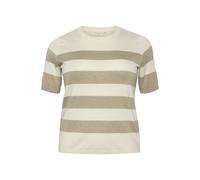 Pull rayé manches courtes femme KAFFE Curve Lizzy Beige S