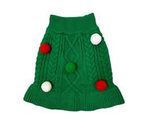 Pull rayé pour chiens de petite et grande taille, vert, taille L | Pull à col roulé pour chien - Cardigan coupe-vent pour l'hiver et Noël