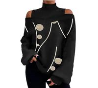 Pull Rock and Roll Femme T Chaud Dénudée Friends Duveteux Asymétrique Cachemir Couleur Paillette Simple Motif Nique Pure Roll Palmier Fluides Sweatshirts Cheminee Colore