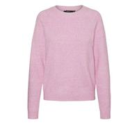 Pull rose chiné resserré aux manches avec une coupe droite et un col rond XS