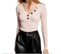 Morgan Pull COL V avec Patte Boutons Fantaisie