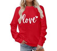 Pull Saint Valentin - Sweat-Shirt féminin décontracté à Manches Longues avec col Rond et imprimé Saint-Valentin en Polaire Douce pour Un Confort Quotidien