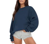 Pull sans capuche pour femme Sweat-shirts légers Pour Uk Pull à capuche Sweat-shirt uni Blouse Pull Sweat-shirts avec poches Vestes thermiques Vêtements de sport Haut Vêtements d'extérieur chauds