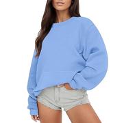Pull sans capuche pour femme Sweat-shirts légers Pour Uk PulloverHoodie Sweat-shirt uni Blouse Pull Sweat-shirts avec poches Vestes thermiques Vêtements de sport Haut Vêtements d'extérieur chauds