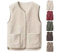 Pull Sans Manche Femme Grande Taille, Pull Femme Col V Cachemire, Sweater Avec Zippé Gilet Avec Poche Manteau Couleur Unie Polaire Manteaux Hiver Chaud Veste Décontracté Maison Gilet 3Xl-6Xl