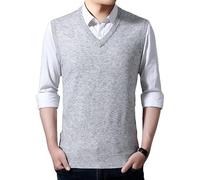 Pull Sans Manches pour Hommes, Pull Sans Manches En Tricot pour Homme, Pull Épais En Mélange De Laine, Col En V, Gilet D'Affaires Occidental, Tricot, Automne Hiver, Gilet En Laine, Coupe Slim, Dé