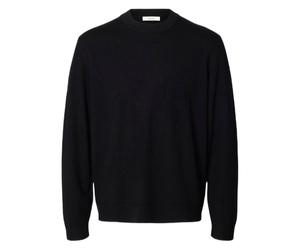 pull Selected Homme merinos brosse equipage detendu - noir BLACK L