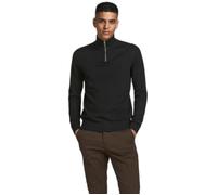 Pull semi-zippé en maille Jack & Jones Emil - black M