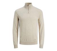 Pull semi-zippé en maille Jack & Jones Emil Blanc XL
