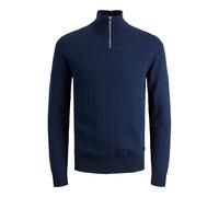 Pull semi-zippé en maille Jack & Jones Emil Bleu M